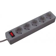 Сетевой фильтр КОСМОС ПВС 3х0.75 5 роз. 5 м 10А чёрный, земля, выкл.