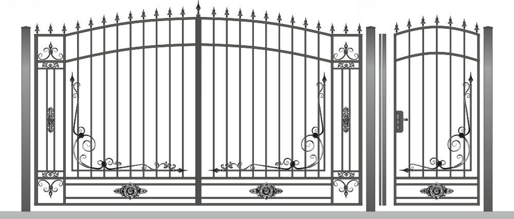 Рисунки кованных ворот и калиток на металлопрофиле