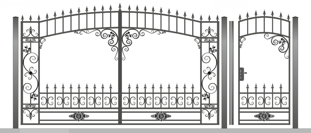 Ворота кованые с рисунком