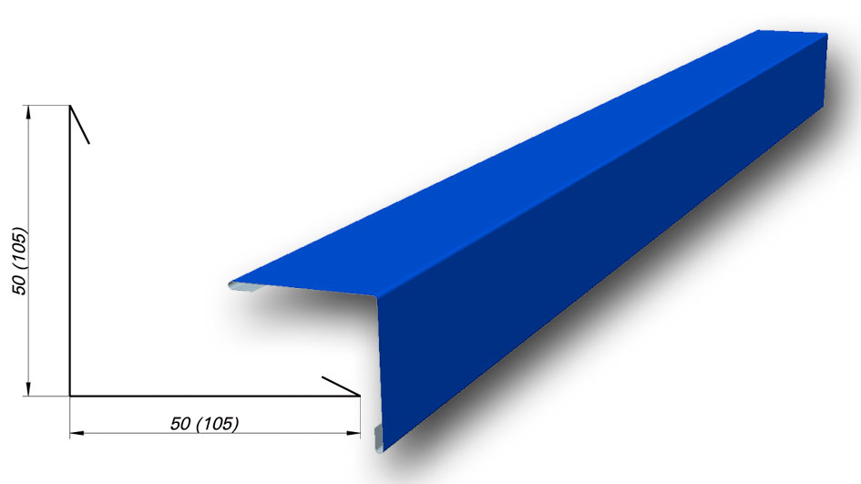 Уголок стоя. Планка торцевая ral5005-синий 90х115мм. Фронтонная планка. Фронтонная планка RAL 7024. Карнизная планка доборный элемент.