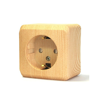 Розетка Этюд 1ОП с заземл с защ шторками сосна