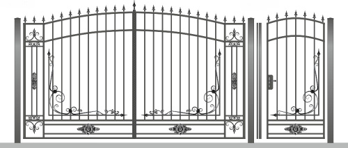 ВК004  Ворота 3,5х2м + Калитка 1х2м (Каркас без профлиста)