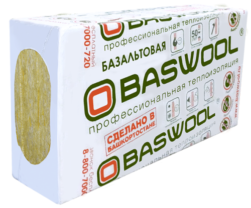 BASWOOL  ЛАЙТ 45 (НГ) 600*1200*100мм 6 плит (4,32м2 = 0,432м3)