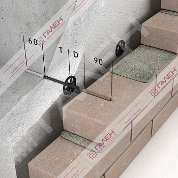 Гибкая связь для монолитных стен БПА 250-6-1П