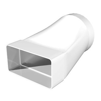 Соединитель эксцентриковый плоского воздуховода с круглым пластик, 60х120/D100