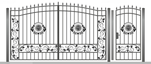 ВК001  Ворота 3,5х1,8м + Калитка 1х1,8м (Каркас без профлиста, откр. наружнее)