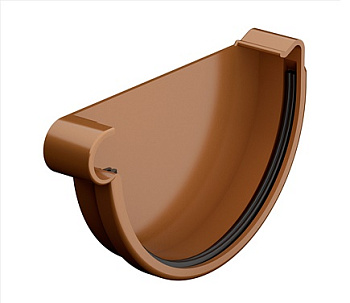 ТН ПВХ коричневая Заглушка желоба
