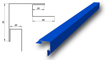 Угол наружный сложный RAL 5021 морская волна (длина кратно 2м)