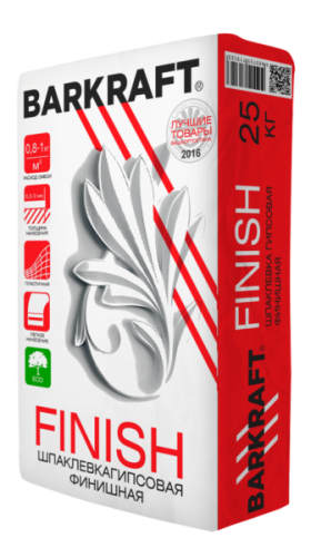 BARKRAFT Шпаклевка гипсовая FINISH (25кг) (белая) 56шт./пал