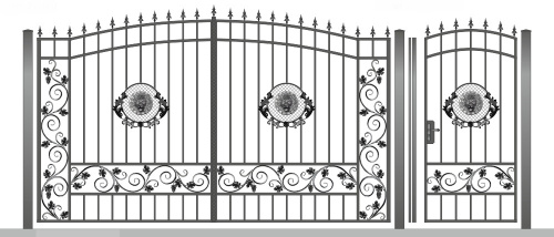 ВК001  Ворота 3,5х1,8м + Калитка 1х1,8м (Каркас без профлиста, откр. наружнее)