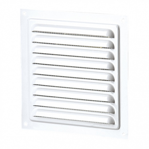 Решетка вентиляционная вытяжная стальная 200х200 белая