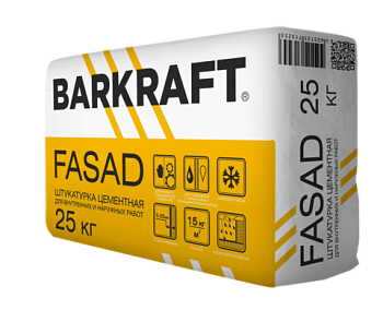 BARKRAFT Штукатурка "FASAD" цементная (25кг) 56шт./пал.