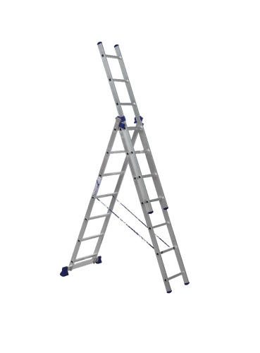 Лестница алюминевая 3-х секц.14 ступ. 395/701/954см 63-3-014