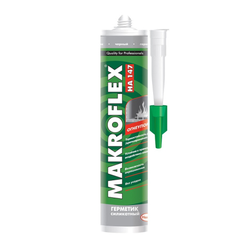 МАКРОФЛЕКС - Герметик силикатный огнеупорный черный (0,3л)