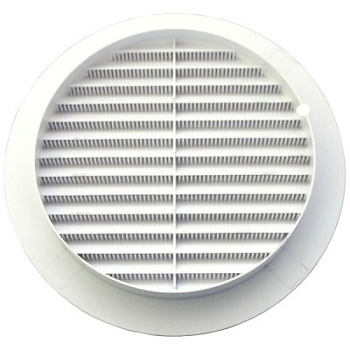 Решетка вентиляционная круглая D150 вытяжная АБС с фланцем D125