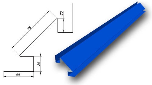 Угол внутренний сложный RAL 3005 красное вино (длина кратно 2м)