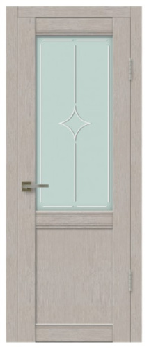 Дверь СИТИЛАЙН 025 (80см) Лиственница беленая  (матовое витражное стекло)