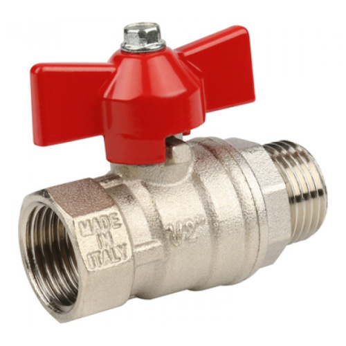 Кран шаровый ВР/НР  1/2" бабочка,  латунь (10/160)