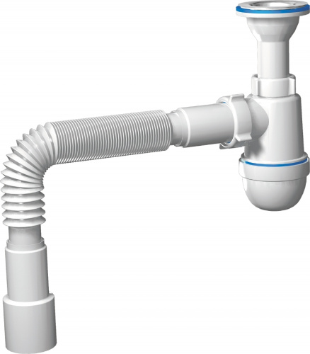 Сифон 1 1/2" * 40 Ani Грот с носиком с гофрой 40/50 А2010