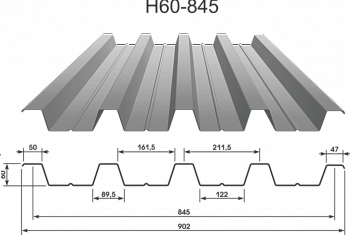 Профнастил H60 оцинкованный