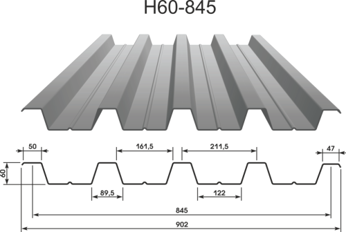 Профнастил H60 оцинкованный