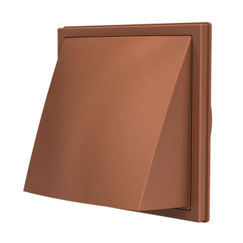 Стенной выход вентиляционный вытяжной с обратным клапаном ASA 150х150 с фланцем D100 коричневый