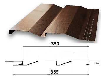 Сайдинг металлический "Корабельная рейка" RAL 3005 красное вино (кратно 4шт) шир. 0,270 (раб. 0,240)