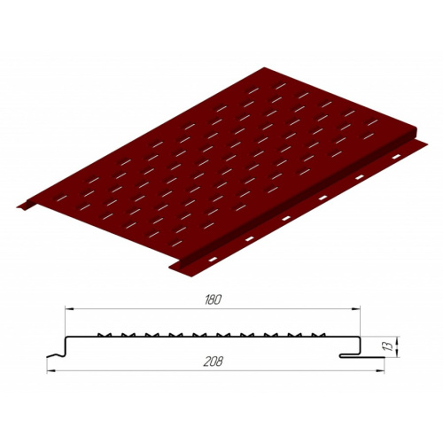 Grand Line Соффит перфорированный 3,05м*0,305м  коричневый