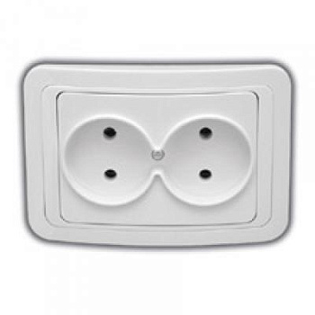 Розетка Паурмен Классика 2СП с з/к бел. 16А 250В